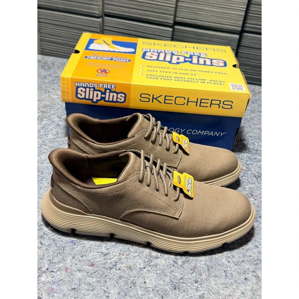 Skechers Hands Free Slip Ins Mens Size‎ 11 Dark Taupe Air Cooled Memory Foam